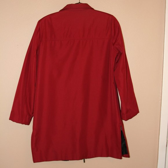 Clavin Klein Red Trench Coat Rain Coat - Picture 6 of 6